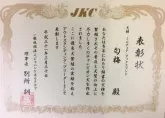 ミニチュアダックスフンド(ロング)【兵庫県・男の子・2024年11月18日・シェイデッドイエロー】の写真8「三度目のブリーダー表彰受賞しました！」